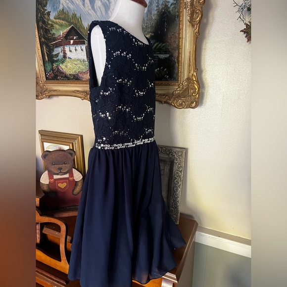 💙 Girls Speechless Navy Blue Sequin Tulle Dress Size 5 - Picture 5 of 7